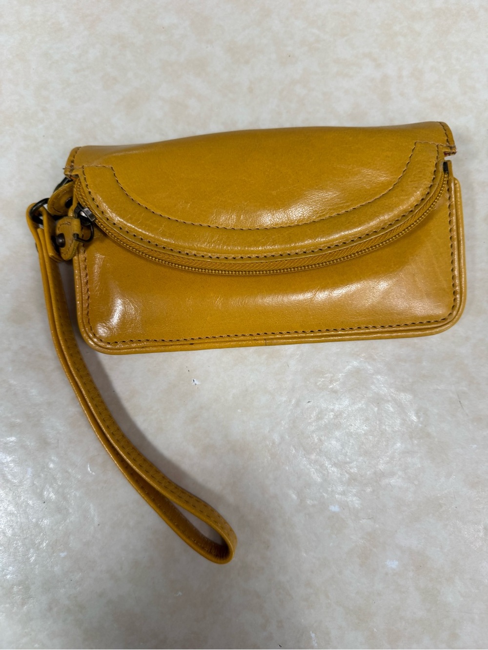 Latico Leathers Mustard Yellow Wristlet Clutch